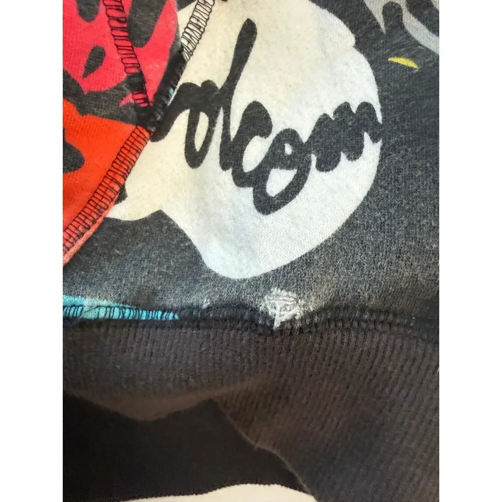 Volcom Big Monster Basic Zip Hoodie All Over Print Sherpa Lined XXL Skate Y2K - Picture 6 of 15